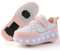Schuhe mit Rollen für mädchen Jungen Verstellbare Rollschuhe Schuhe Einziehbar Turnschuhe mit Rollen für Kinder LED Blinkend Roller Skate Shoes für Outdoor-Sportarten,Rosa,29EU