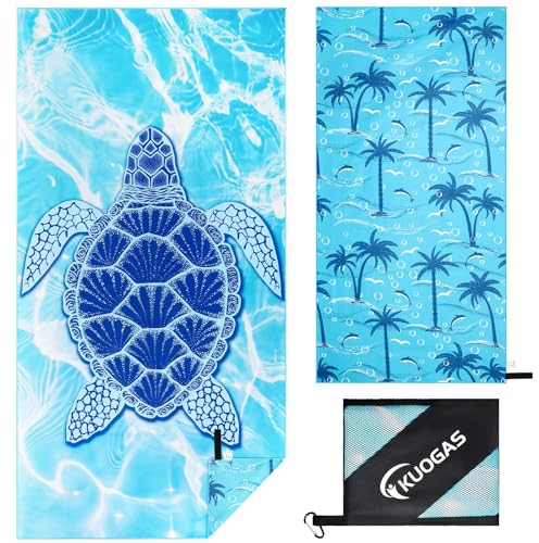 KUOGAS Strandtuch XXL 180×90cm,Groß Schnelltrocknendes Mikrofaser Handtuch, Sandfrei Badetuch,Stranddecke Damen strandhandtuch