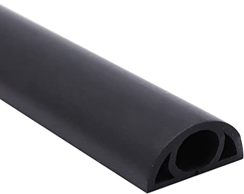 Bodenkabelabdeckung, 2 cm breit, ultrafeiner Bodenkabelschutz, praktischer Selbstklebender Bodenkabelschutz, langlebiges Kabelmanagement gegen Stampfen, für die Schule/Schwarze Farbe/20 Fuß