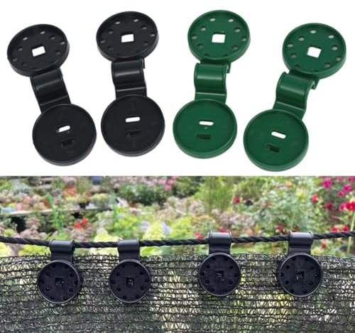 50 clips de plástico para tela de sombra, agarre de bloqueo reutilizable para red de parasol, resistente al viento, jardín, sombra, red de fijación, clip de fijación de tela de invernadero (verde)