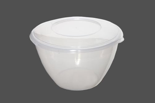 Foglish Home & Garden 1.2L 2.2lb Plastic Pudding Bowl Dish Basins with Clip on Lids Non Stick (1)