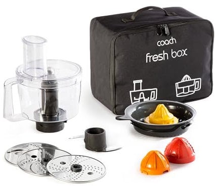 Tefal Coach Fresh Box Zubehör für Coach-Küchenmaschinen, 5-in-1 Zubehör, Zerkleinern/Schneiden/Hacken/Reiben/Auspressen, Smart Speed-System, Tefal App, XF652038