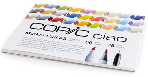 COPIC Ciao Marker Pad, 50 Blatt Markerpapier DIN A5, 75g/m² Zeichenpapier für Copic Marker, ultraweiß, säurefrei, chlorfrei