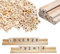 300 Stück Holzbuchstaben und Holzzahlen mit 10 Stück Briefhalter aus Holz, Holzbuchstaben zum Basteln für Lernen, DIY Bastelprojekte, Brettspiele (Buchstaben + Zahlen + Holzrahmen)