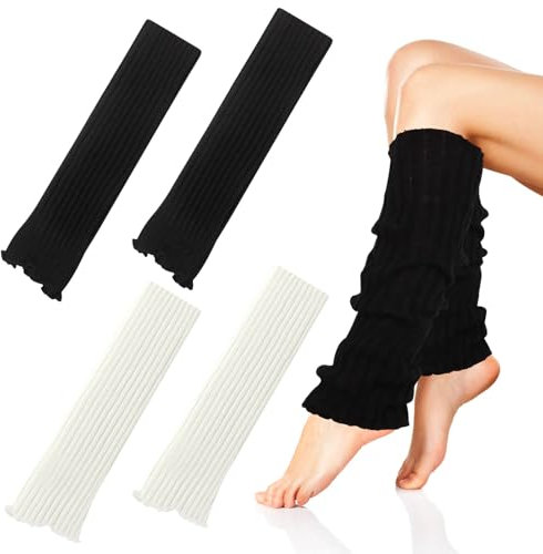 ZOCONE 2 Paar Stulpen Damen Gestrickte Beinstulpen für Frauen Mädchen Leg Warmers für Stiefel Beinstulpen Winter Häkelstulpen Beinwärmer für Feste Kleidung Damen Bein Stulpen für Alle Jahreszeiten (A)