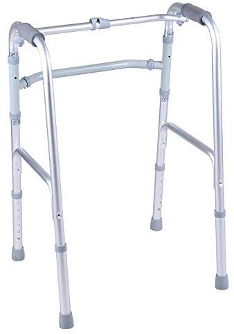 VBNCUUIOPO Walker Gehhilfe für ältere Menschen, klappbar, vier Punkte, Aluminium-Rollator ohne Räder, rutschfest, mit Krankenhaus