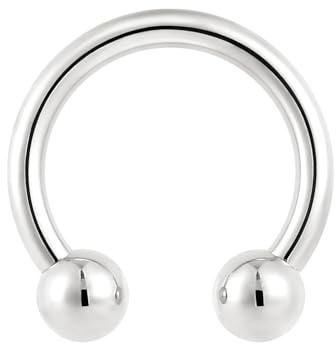 Pierced Koala 12G 12mm 2 Stück Nasenringe aus Titan mit Innengewinde Hufeisen-Rundhantel Septum-Schmuck Nasen-/Ohrpiercing-Schmuck Conch Helix Rook Lippe Brustwarze Knorpel-Ohrring