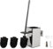 EXLECO Edelstahl Toilettenbürste WC Bürste mit 2 Ersatzbürste Wasserauffangbehälter Klobürste und Behälter Set Wandmontage Stehen mit Deckel Klobürstenhalter Badezimmer Accessoires WC Garnitur Chrom