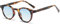 Long Keeper Vintage Small Runde Sonnenbrille Damen Herren Klassisch Unisex Stil Trendy Retro 70er Brille UV400 Schutz (Leopard Gradient Blue)