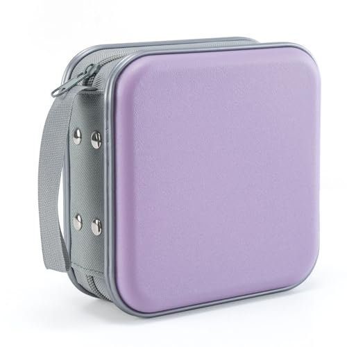 LIOVODE DVD-Tasche,48 Kapazität CD-Hülle Halter Lagerung Veranstalter Hartplastik Schutz Disc-Geldbörse für Auto (48 Kapazität, Lavendel 48)