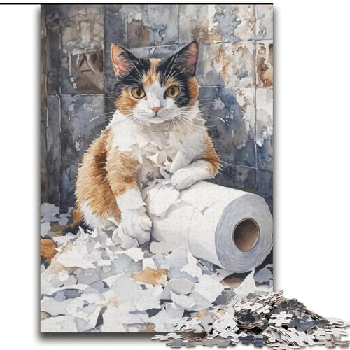Jigsaws Puzzles 2000 Pieces for Adults Gifts Cat Playing with Toilet Paper Educational Stress Relief Toy Gifts for Friends And Family 70x100cm