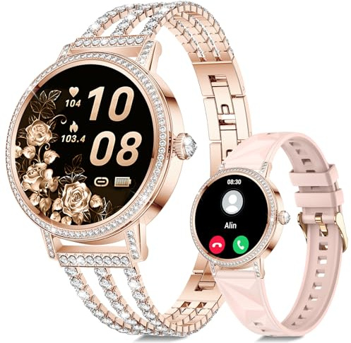 CIVO Fitness Tracker Smartwatch Damen: 110+ Sportmodi Fitnessuhr Wasserdicht Schrittzähler - Bluetooth Anrufe Smart Watch Kompatibel Android iOS Rosegold