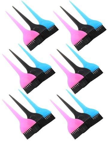 DECORNIJIA 18 Pcs Lot de 18 Pinceaux de Coloration Capillaire pour Coiffeur – Brosses Applicatrices en Plastique Solide – Set Multi-Couleurs Noir Bleu Rose – Outils Professionnels pour Salon