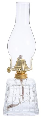 TOYANDONA Lampe à Pétrole Vintage 350ml en Fer et Verre Éclairage Stable et Résistant au Vent pour Camping et Décoration Rustique Intérieure