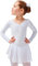 tanzmuster ® Ballettkleid Mädchen Langarm - Anna - aus weichem Baumwollstoff mit Glitzersteinen und Chiffon Röckchen fürs Kinder Ballett Ballettbodyin weiß, Größe:116/122