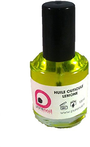 Huile nutritive pour cuticules, soin réparateur,Purenail, flacon 15 ml, Parfum Citron