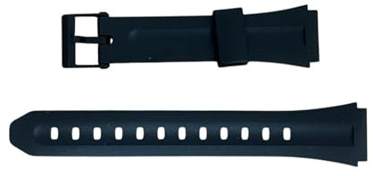 Casio Original schwarzes Armband für Modell F-201W-1A aus weichem, strapazierfähigem Silikon | Perfekter Ersatz mit 18 mm Bandanstoß und maximaler Breite 22 mm, Taglia Unica, Gummi, Kein Edelstein