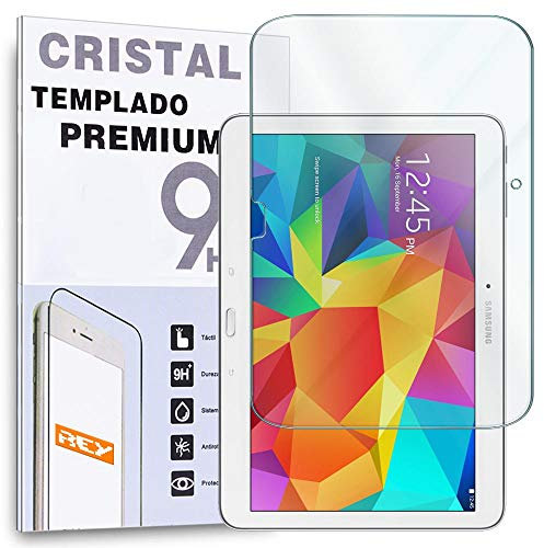 REY Protector de Pantalla para Samsung Galaxy Tab 4 10.1 Cristal Vidrio Templado Premium