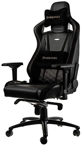 noblechairs Epic Gaming Stuhl - Bürostuhl - Schreibtischstuhl - PU-Kunstleder - Inklusive Kissen - Schwarz/Gold