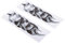 perfk Paire Autocollants Autocollants Crâne Moto Fourche pour Bobber Chopper, 1