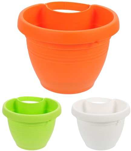Happyyami 3Pcs Plastic Downspout Garden Flower Pot Tubs Planter for Plants and Flowers