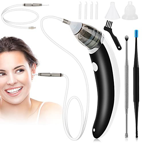 Ear Vacuum Wax Remover, Ear Wax Removal Vacuum 5 Levels Strong Suction Electric Ear Cleaner Ear Wax Remover, USB Charge Earwax Removal Kit Reusable Ear Suction Vacuum Tool for Adults Kids