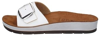 inblu Ciabatte Basse a Fascia Maxi Fibbia, Sandali Donna, Bianco, 37 EU