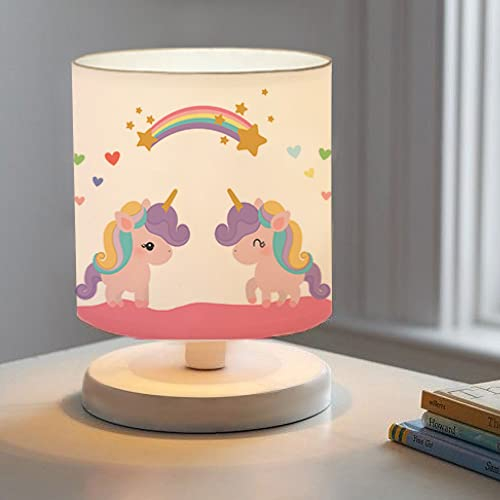 lux.pro Kinder Nachttischlampe Maidstone Schreibtischlampe Einhorn Lampe Kinderlampe 1 x E14 Tischlampe Kinderleuchte Weiß