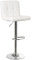 LOLAhome Taburete Alto de Cocina Giratorio en 360°, Sillas de Bar Regulable en Altura de 93 a 113 cm, con Respaldo de Polipiel, Estructura Metal y Reposapiés, Blanco