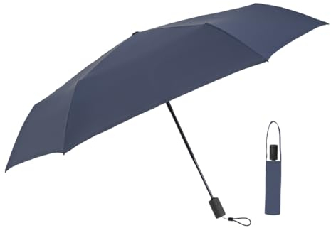AKINOYAMA Taschenschirm Auf-Zu Automatik Safety Einfach Zu Bedienen Extra Leicht 230g Windproof Sonnenschutz Regenschirm Freien UV Faltender Regenschirm für Erwachsene und Kinder (marineblau)