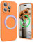SURPHY Magnetic Design for iPhone 16 Pro Max Case, Liquid Silicone Protection for Each Lens Shockproof Gel Rubber Phone Case for iPhone 16 Pro Max 6.9 inch 2024, Marigold Orange