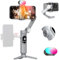 AOCHUAN Stabilizzatore cardanico per telefono a 3 assi per registrazione video, giunto cardanico portatile per iPhone e Android con tracciamento AI, filettatura 1/4, luce magnetica RGB, stabilizzatore