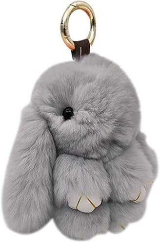 CHENGLI Plüsch Hase Schlüsselanhänger,Süße Hase Pompon Schlüsselanhänger,flauschiger Pompon-Schlüsselanhänger, Anhänger, Handtasche Autoschlüssel Accessoires Dekoration Für Damen Und Mädchen