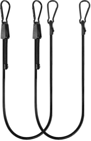 2 Pezzi 100cm Elastici con Moschettone, Regolabile Cordini Elastici, Corda Elastica Resistente Gancio, per Campeggio, Bagagli e Viaggi, Teloni, Tende, Auto