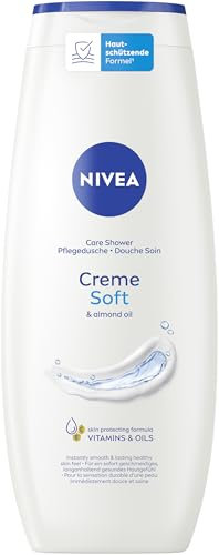 NIVEA Creme Soft Pflegedusche, Duschgel mit Vitamin C & E und natürlichem Mandel-Öl, feuchtigkeitsspendende und pH-hautneutrale Cremedusche mit zartem Duft (500 ml)