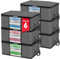 JUPPLIES Cajas Almacenaje Ropa 35L - 35.5x50x18.5cm - Cajas Organizadoras con Ventana Transparente, Cremallera Bidireccional y Asas Reforzadas, Bolsas para Guardar Ropa (Pack 6-35L cada unidad)