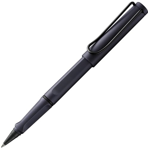Lamy safari roll-ink steel black Tintenpatronenroller in Strichbreite M | Lamy Tintenpatronenroller mit ergonomischem Griff - Gehäuse aus robustem ASA-Kunststoff – inkl. Tintenpatrone T10 blau