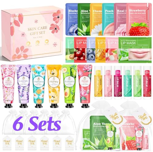36 Pièces Coffret Cadeau femme, Coffret Beauté femme con Masque visage, Crème pour les mains, Masque pour les lèvres, Baume à lèvres, Coffret Soin Visage pour Anniversaire, Noël, Mariage