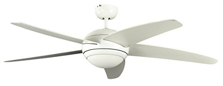 Pepeo Deckenventilator mit Beleuchtung und Fernbedienung Melton, Gehäuse Lack weiß, Flügelfarbe weiss, 132 cm
