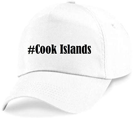 Reifen-Markt Base Cap Hashtag #Cook Islands Größe Uni Farbe Weiss Druck Schwarz
