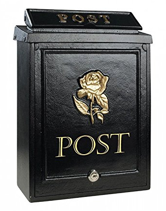 POSTBOX COLLECTION BY PRICE CRUNCHERS - Lockable Heavy Duty Secure Wall Mounted Letter Mail Post Box Stainless Steel (4. Gold Rose)
