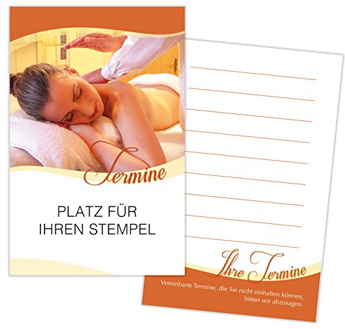 1000 Terminkarten Kundenkarten Massage Physiotherapie Wellness 350g Karton gut beschreibbar mit Stempelfeld
