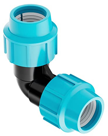 Raccordi a compressione in plastica MDPE PE 20 mm TUBO ACQUA 90 ° GRADO