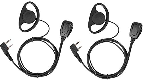 Retevis Funkgerät Headset 2 Pin D-Form Ohrhörer, Kopfhörer Kompatibel RT24 RT28 RT15 RT617 Baofeng BF-88E BF-888S Radioddity GA-2S Tyhbelle Kennwood (2 STK.)