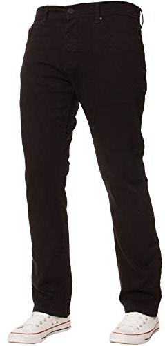 Enzo Mens Jeans Stretch Straight Leg Regular Fit Denim Pants Big Tall All Waists