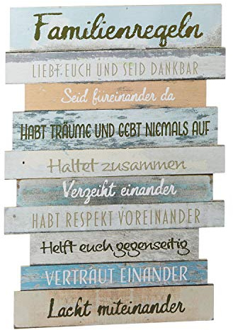 Cepewa Bild Familienregeln Planken Optik Höhe 50 cm