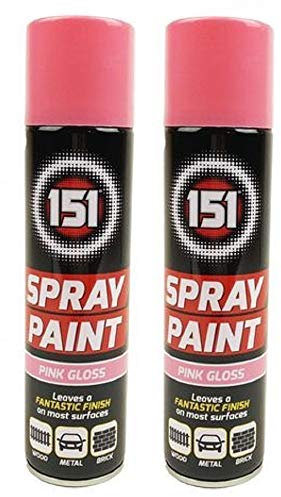 250ml High Grade Matt Gloss Household Spray Paint Can for Autos Wood Metal Plastic Graffiti (2, Pink Gloss)
