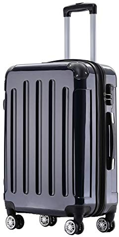 BEIBYE Hartschalen Koffer Trolley Rollkoffer Reisekoffer 4 Zwillingsrollen Polycabonat (Dunkelblau, 76cm -110L)