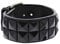 Zac's Alter Ego Black on Black 2-Row Pyramid Studded PU Bracelet with Buckle