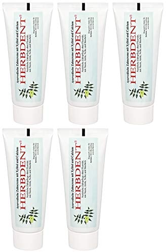 Herbdent Ayurvedische Zahncreme Mit Xylitol + Calcium - Ohne Flourid (5 x 80 ml)